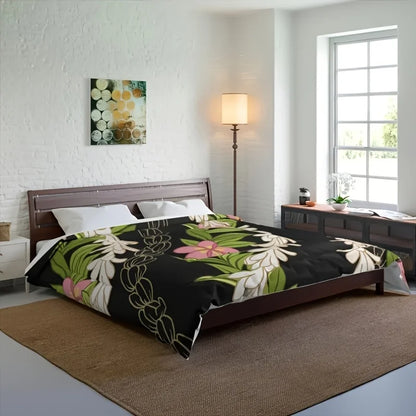 Hawaiian Plumeria Garland Floral Blanket - Flat Velvet, Hawaiian Throw, Soft Floral Blanket, Hawaiian Series